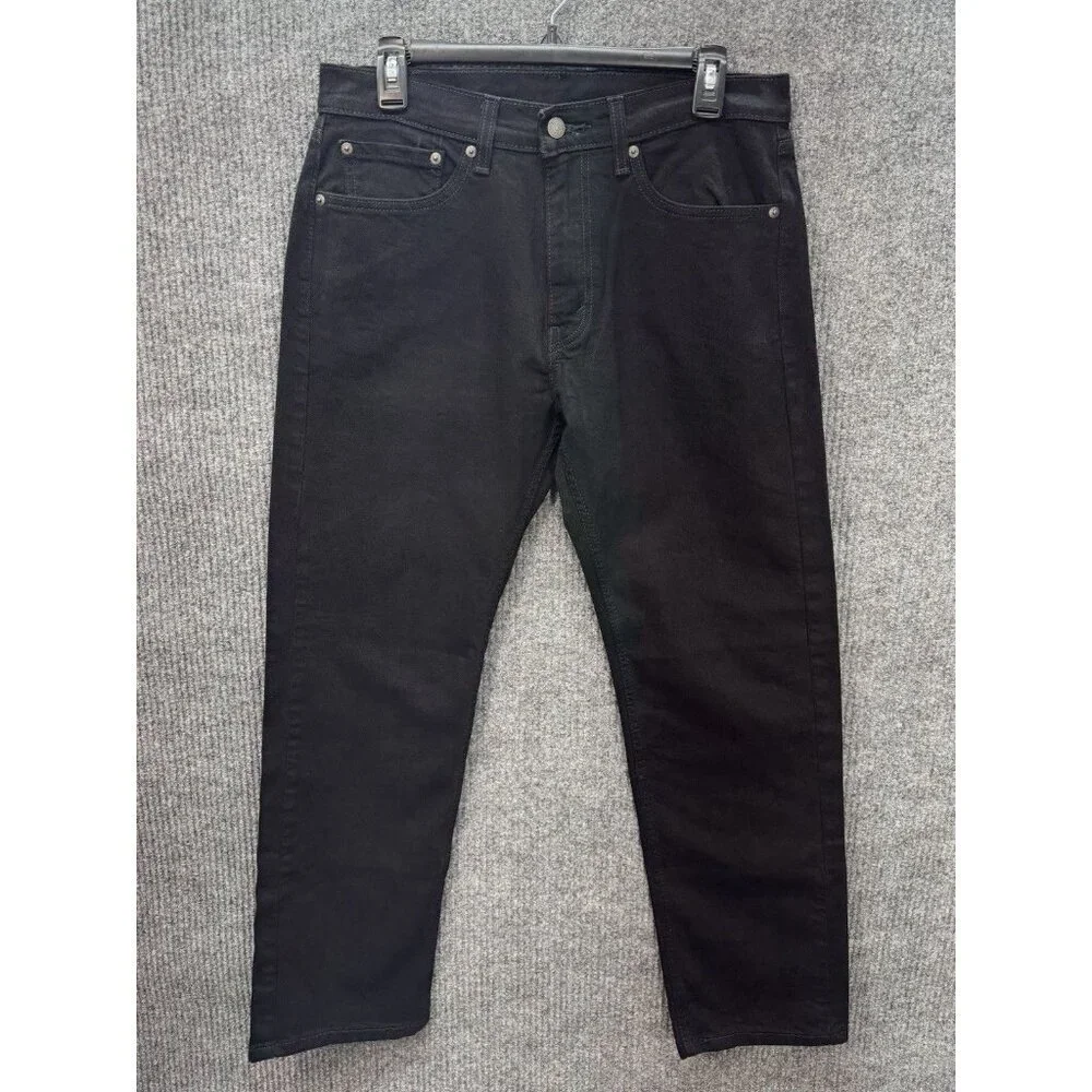 Levis 505 Jeans Men’s 32x30 Black Regular Straight Leg Denim Stretch Cotton